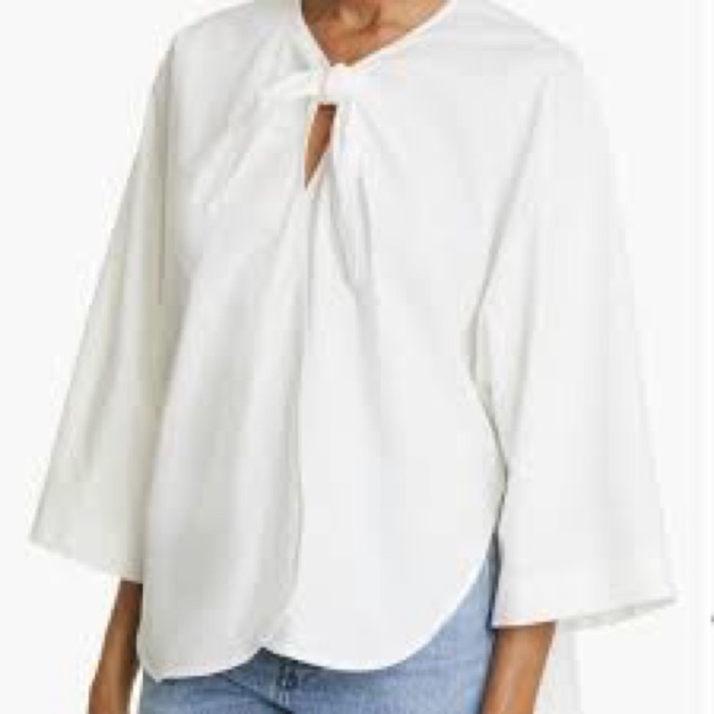 NWOT Toteme tie front white poplin cotton blouse Elegant White Women's Top